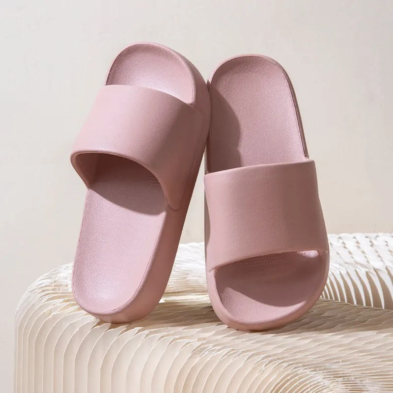 SHAJI Women Square Toe Cloud Pillow Slides, Summer Thick Platform Soft Non Slip Slippers for Bathroom Home Indoor Outdoor Wear view 5