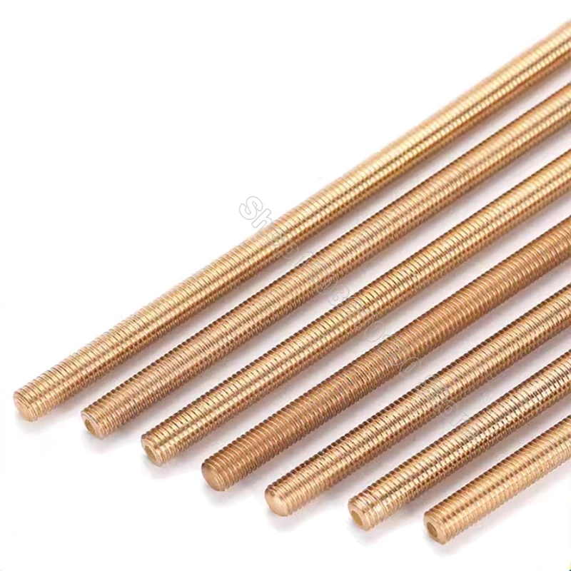 1-5Pcs Brass Thread Rod M2 M2.5 M3 M4 M5 M6 M8 M10 M12 M14 M16 Brass Metric Bolt Full Thread Shaft Rod Bar Stud Length 25-200mm