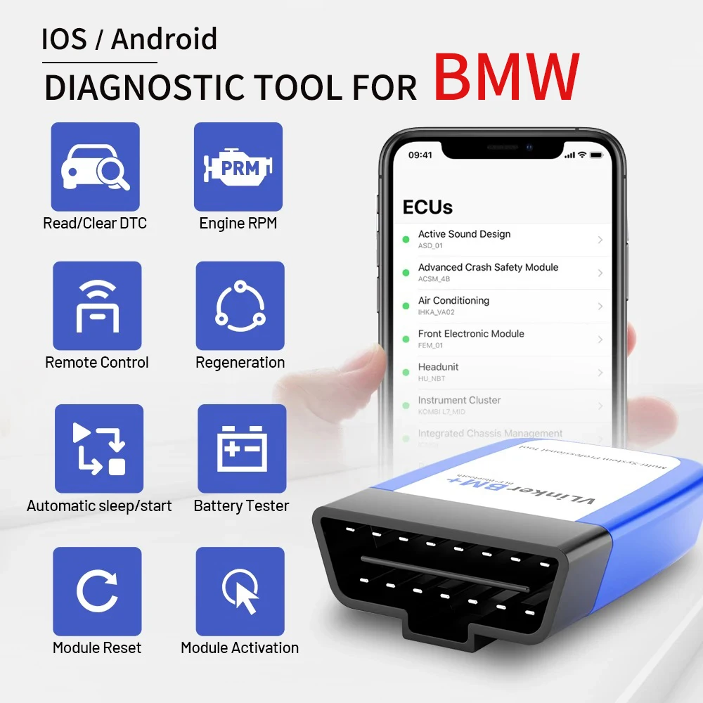 Automotive Diagnostic Scanner For BMW Bluetooth 3.0 4.0 OBD1 Vehicle Diagnostic Tool ELM 327 Repairing Tools