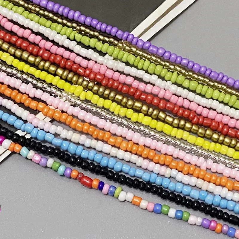 NEW Simple Seed Beads Choker Women Korean Fashion Charm Colorful Handmade Boho Collar Chain Neck Necklace Femme Jewelry Gift