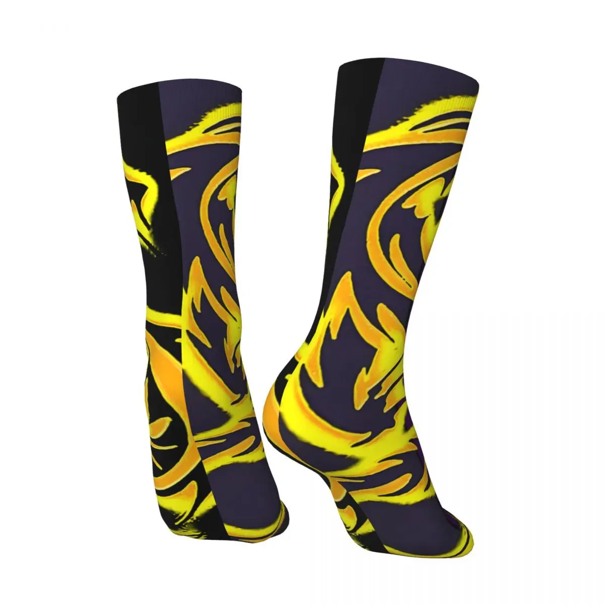 The Black Sushi Dragon Men's Socks Retro Harajuku Street Style Novelty Pattern Crew Sock