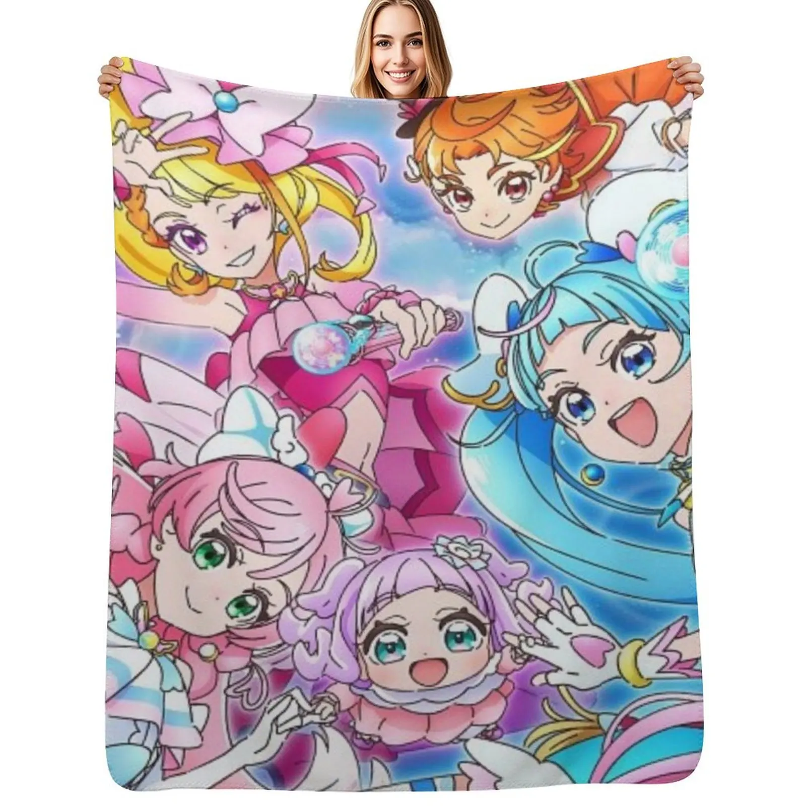 Hirogaru Sky Precure - Cover Post Throw Blanket Color Fast Cozy Throw Blanket