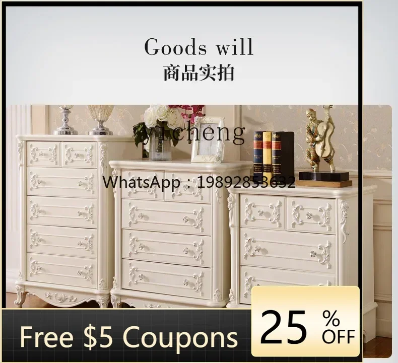 

Five-Drawer Cabinet Simple Modern Bedroom Storage Living Room Solid Wood Six-Drawer Storage Chest of Drawers
