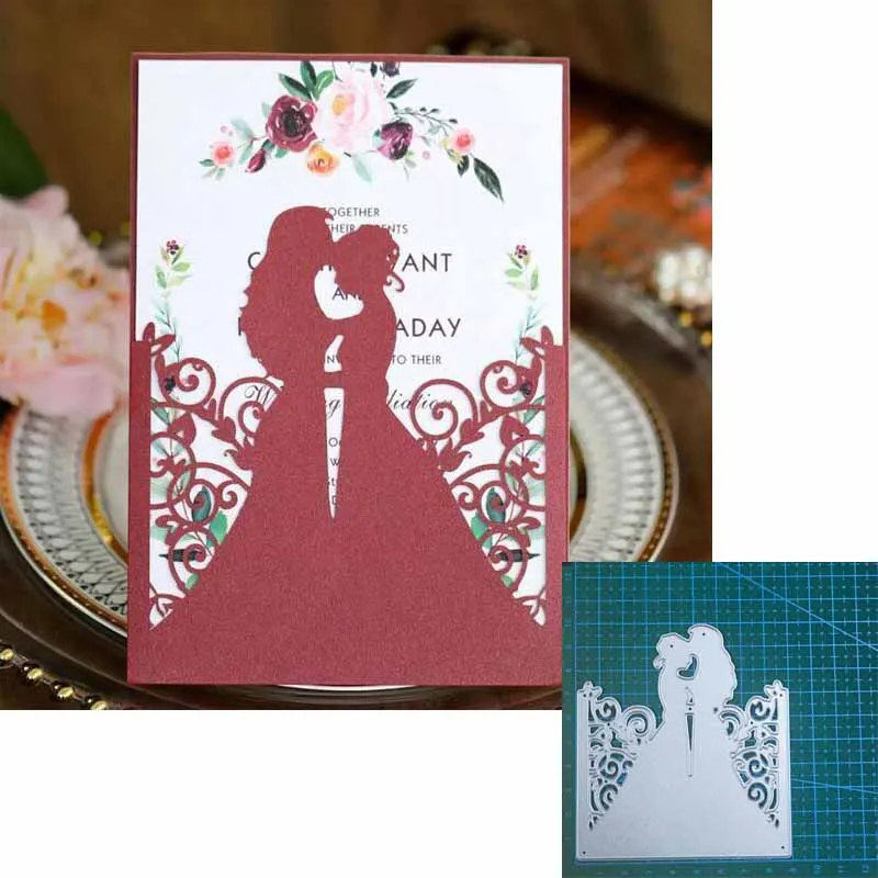 Wedding couple metal cutting dies mold Scrapbooking decoration paper craft knife mould blade punch template Embossing stencils