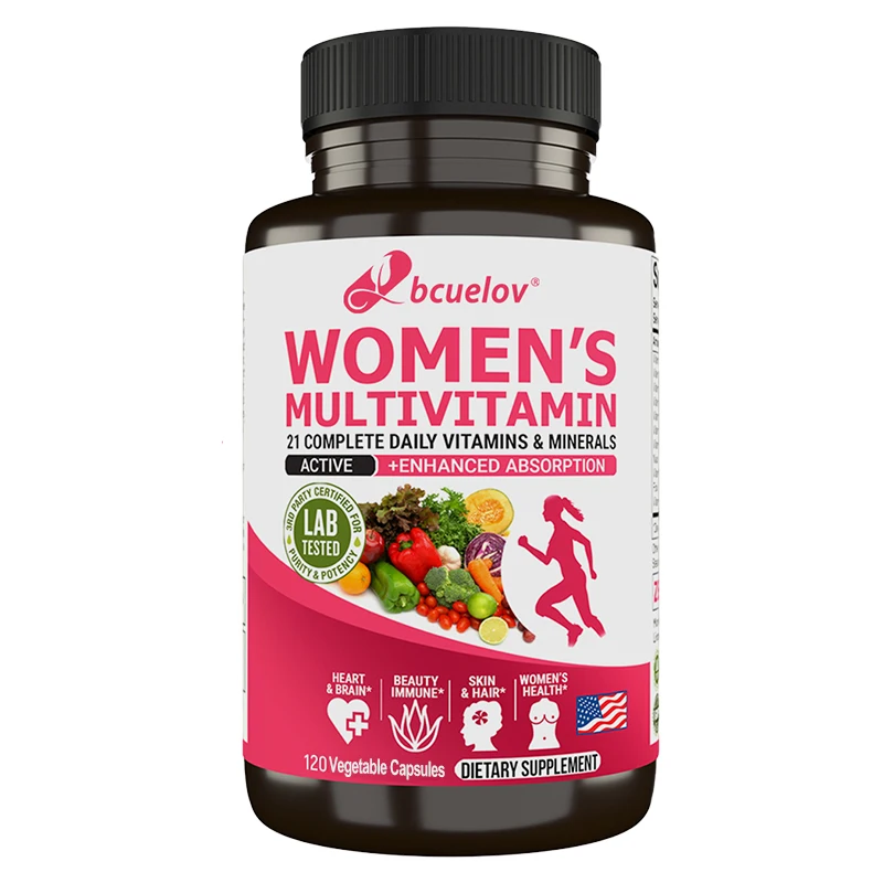 Bcuelov Women's Multivitamin Supplement Promotes Overall Health Energy Supports Women's Brain Function, Mood