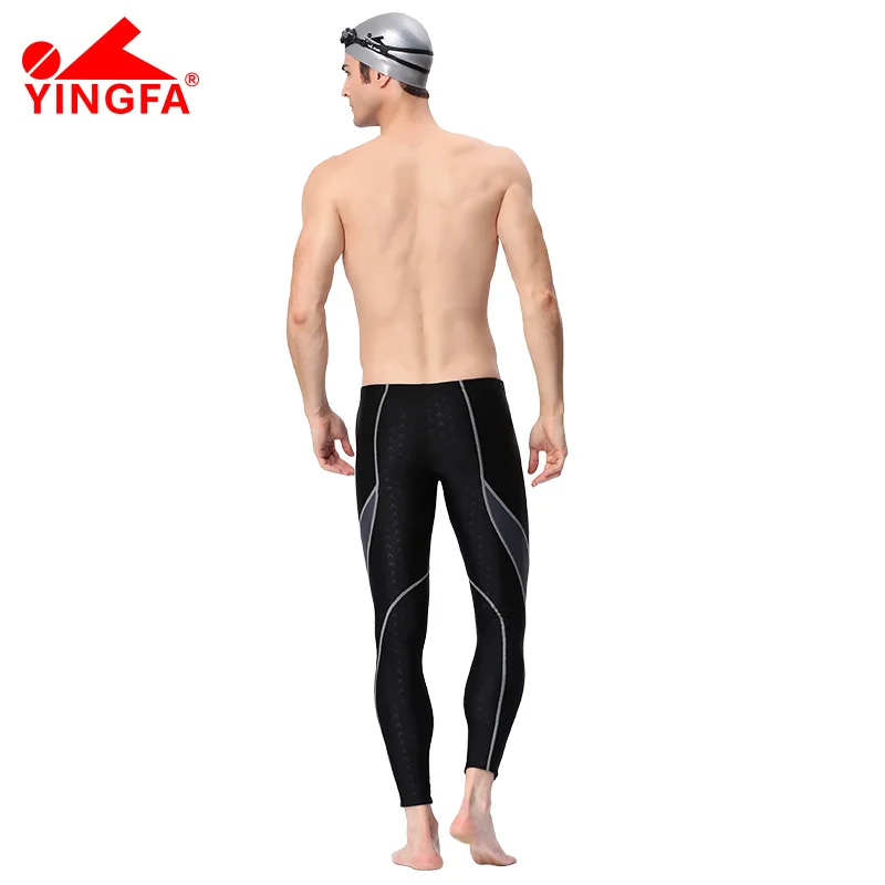 Yingfa Sharkskin Racing Training Swimwear Full Leg Swim Pants Tights chlorine resistant training mens long swimming trunks