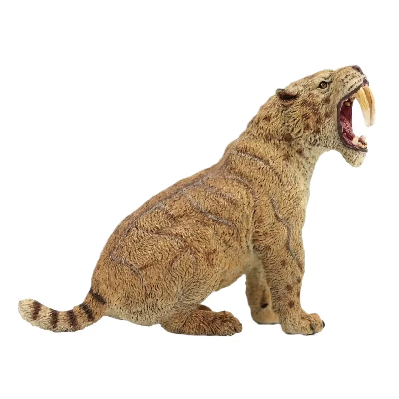 TNG Sitting Sabertooth Tigers Model Sabre-Wulf Prehistoric Animal Smilodon Tiger Figures Toy Gift With Box