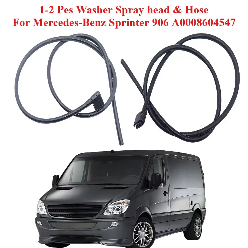 

1/2 шт. распылительная головка и шланг для омывателя переднего стекла, форсунка для автомойки, водоструйная форсунка для Mercedes-Benz Sprinter 906 A 0008604547