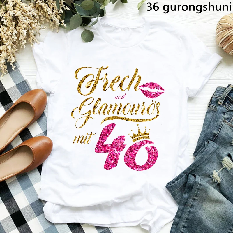 

21 st To 85th Birthday Graphic Print T-Shirt Women'S Clothing Tee Shirt Femme Birthday Gift Tops Fashion Harajuku Women'S Tshirt