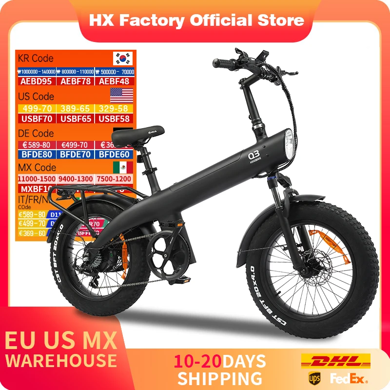 

HX Q3 e bike 2000W electric bike 48V 20AH Adult E bike 20Inch Tire Off-Road fatbike City Electric bicycle Mountain e bikes