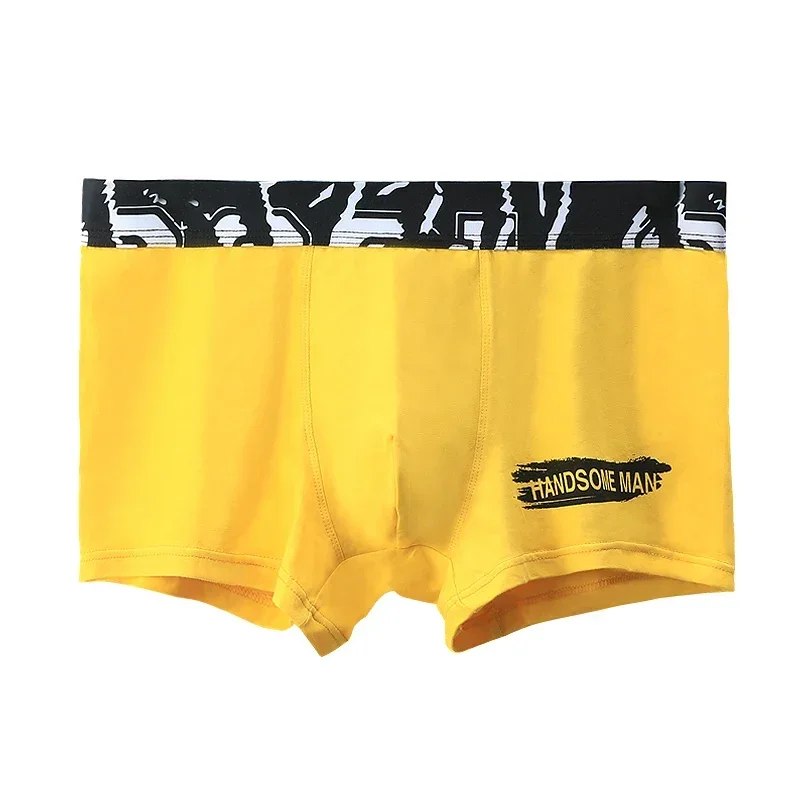 

Men's summer cotton underwear men's comfortable breathable boxers Young men's mid-waist printed four-corner bottoms summer