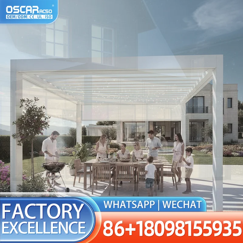 Garden Gazebo Aluminum Louvre Awning Electric Opening Patio Arches Louver Roof Pergola for Outdoor Backyard and Poolside pergola