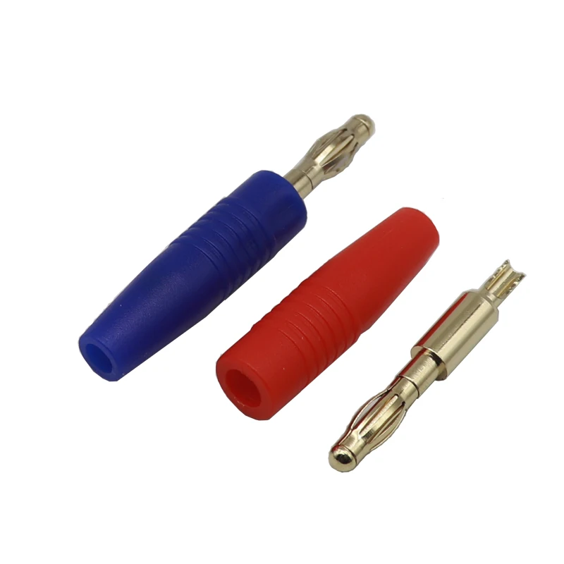 【5-1PCS】4mm Banana Gold Plate Plugs Connectors Banana Plug For Banana Socket Connectors