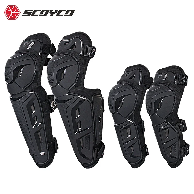 

4 Pcs SCOYCO CE Motorcycle Knee&Elbow Guard TPU Shell Protection Shin Protector Safe Cycling Racing Extreme Sport Equipment