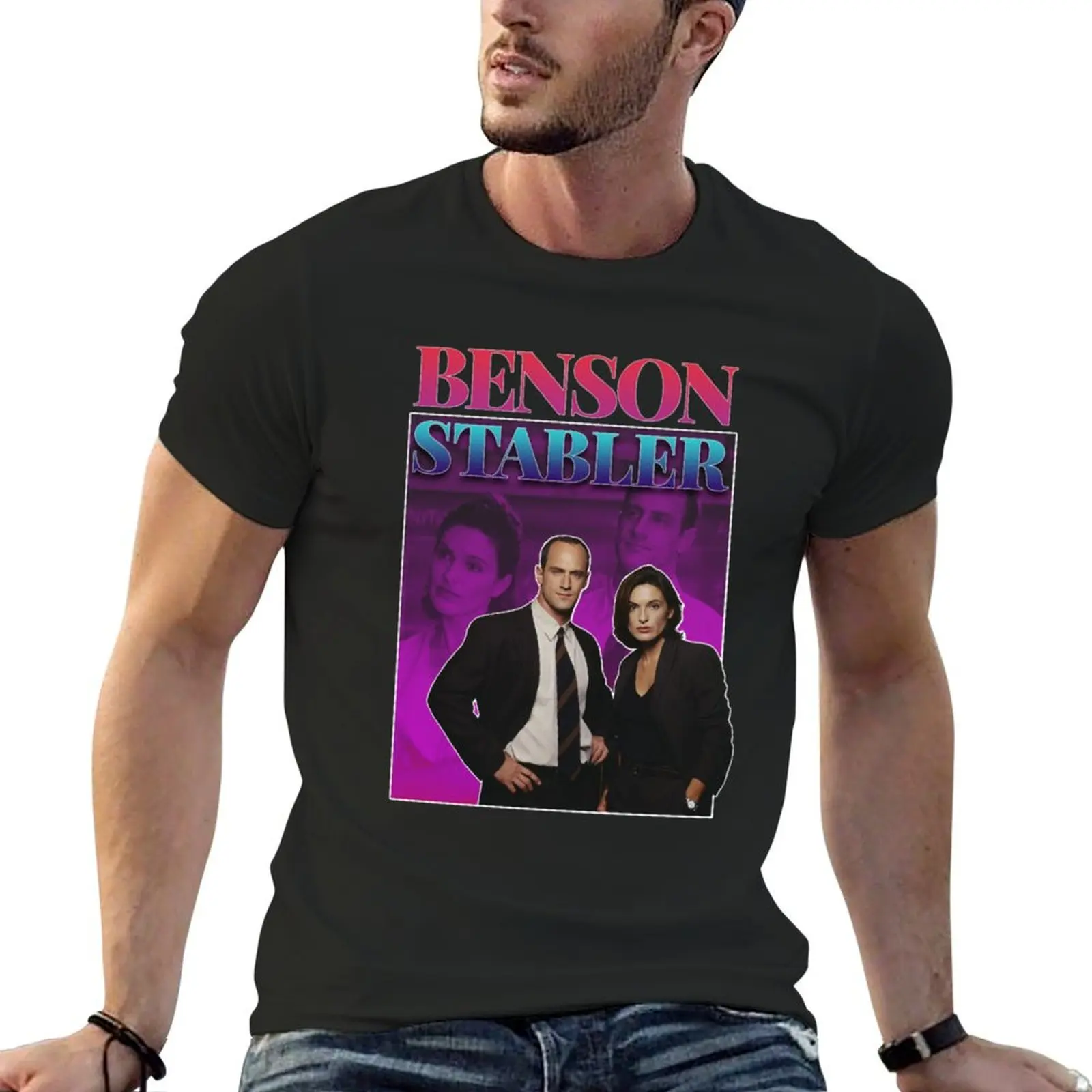 Olivia Benson _amp_ Elliot Stabler 90s Inspired Vintage Homage Custom T-shirt hippie clothes animal prinfor boys t shirts men