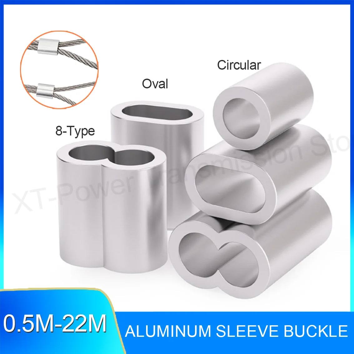 

Single/Double Hole Cable Crimp Sleeve M0.5/M1.2-M22 Wire Ferrules 8-Shape Aluminum Cable Stopper Crimp Rope Hardware Accessories