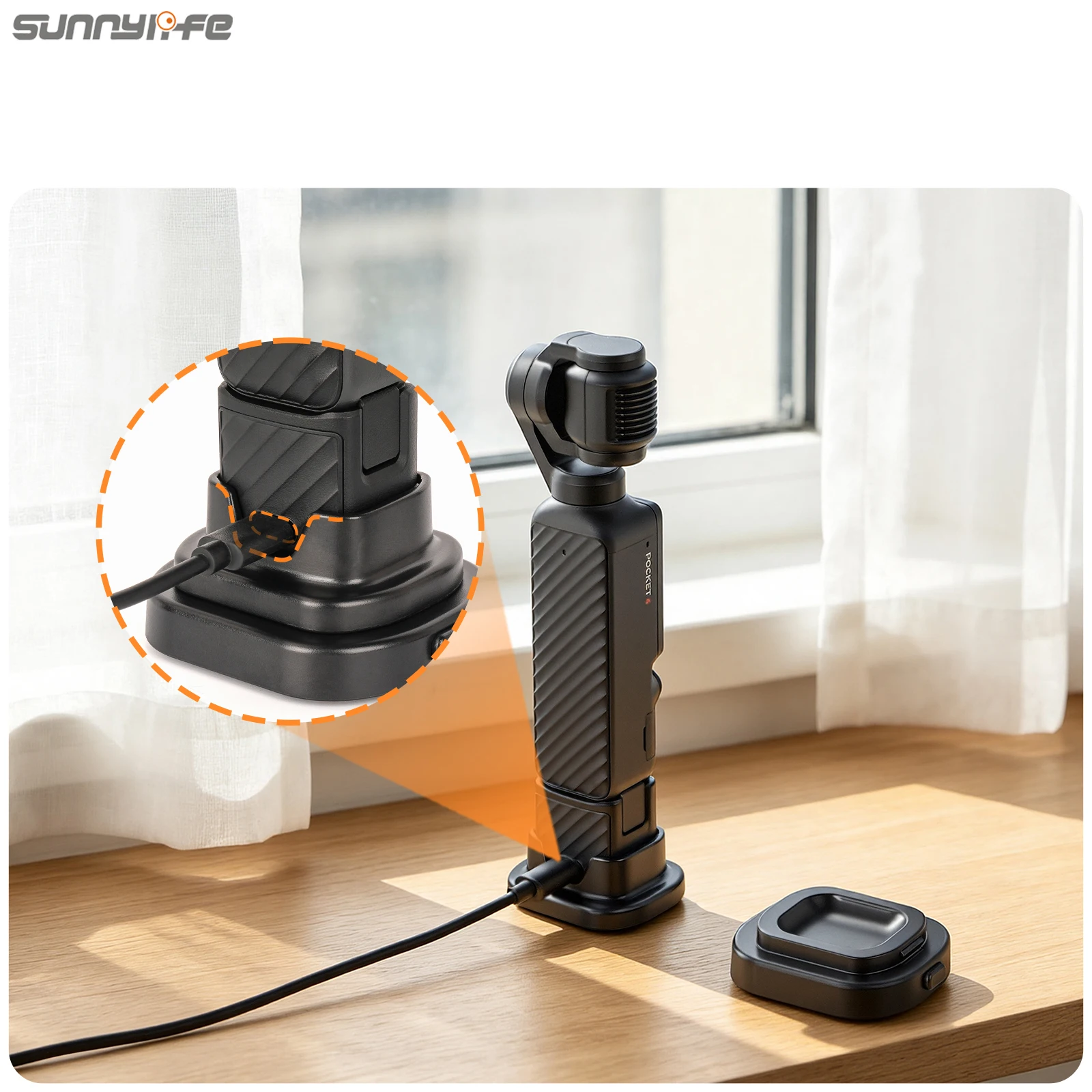 Sunnylife 2-in-1 Detachable Base Car Desktop Upright Stand Fixed Holder Mount Accessories For DJI Osmo Pocket 4P/4/3 Camera