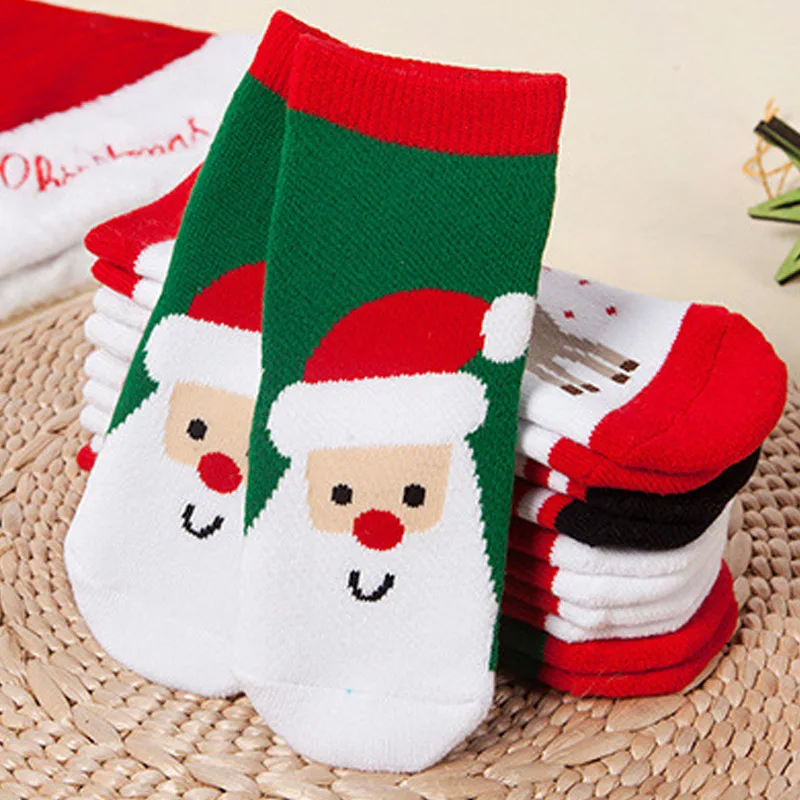 Baby Cotton Socks Christmas Design Baby Girls Socks Cartoon Casual Baby Boy Children\'s Christmas Socks 6 Style