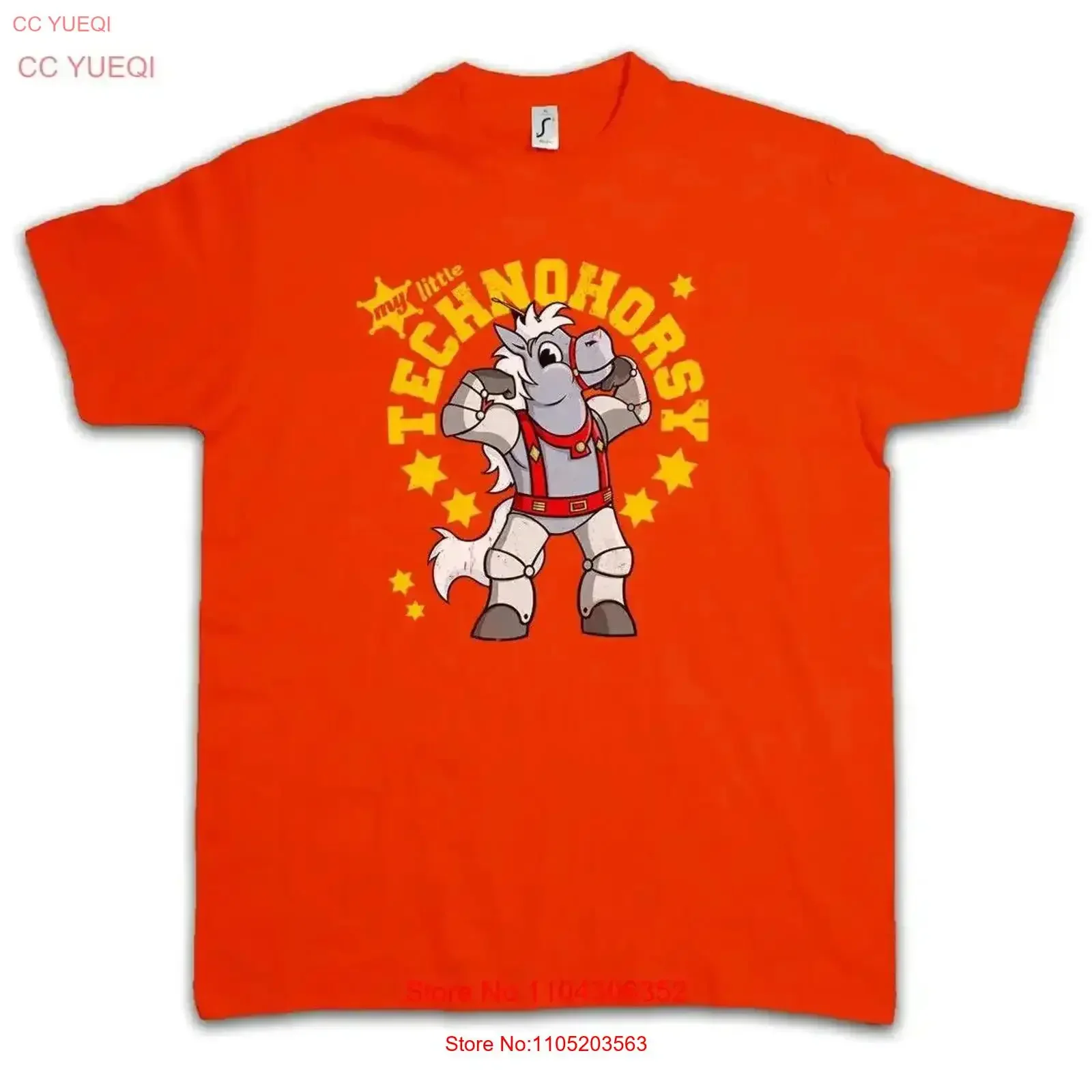 MY LITTLE TECHNOHORSY T SHIRT Horse 3030 Thirty Bravestarr Hex Tex Texas vintage Washed homme Stylish Breathable Stretched