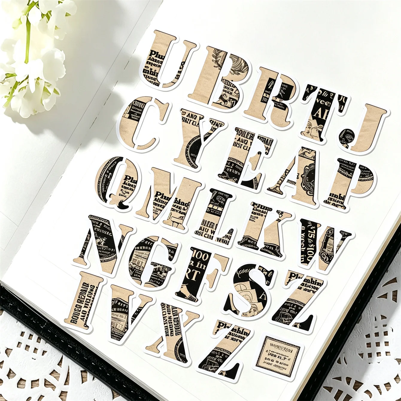 26/52pcs Creative Cute Self-made letter Stickers Graffiti Sticker DIY Decorative Mobile Phone Case Notebook Water Cup