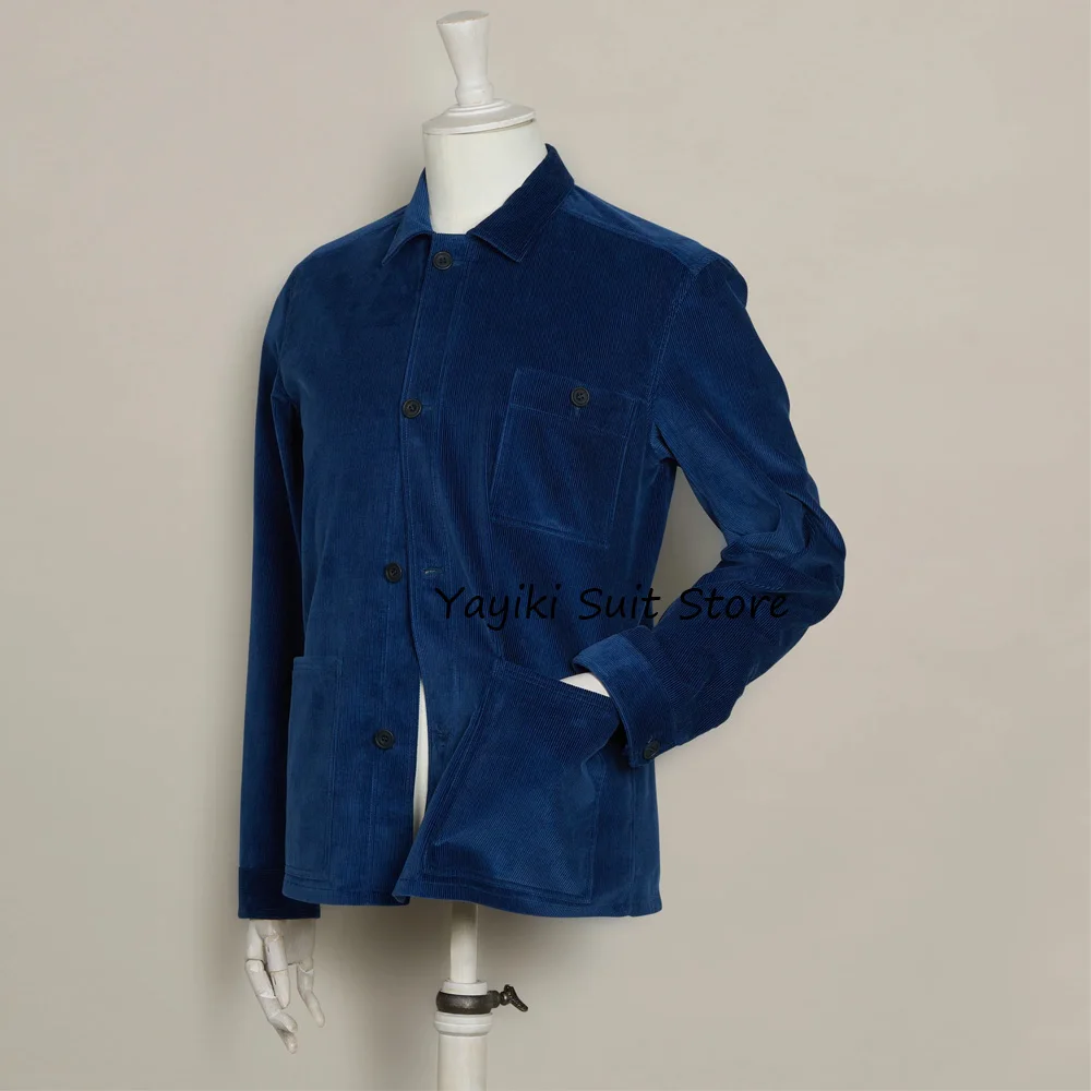 

Повседневный модный пиджак, куртки из вельветовой ткани, мужская куртка, мужское социальное пальто, городские пиджаки с четырьмя пуговицами, три квадратных кармана с лацканами