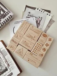 Vinage angielski numer kwiatowy drewniany pieczątka do Album na zdjęcia DIY do scrapbookingu tworzenie kartek