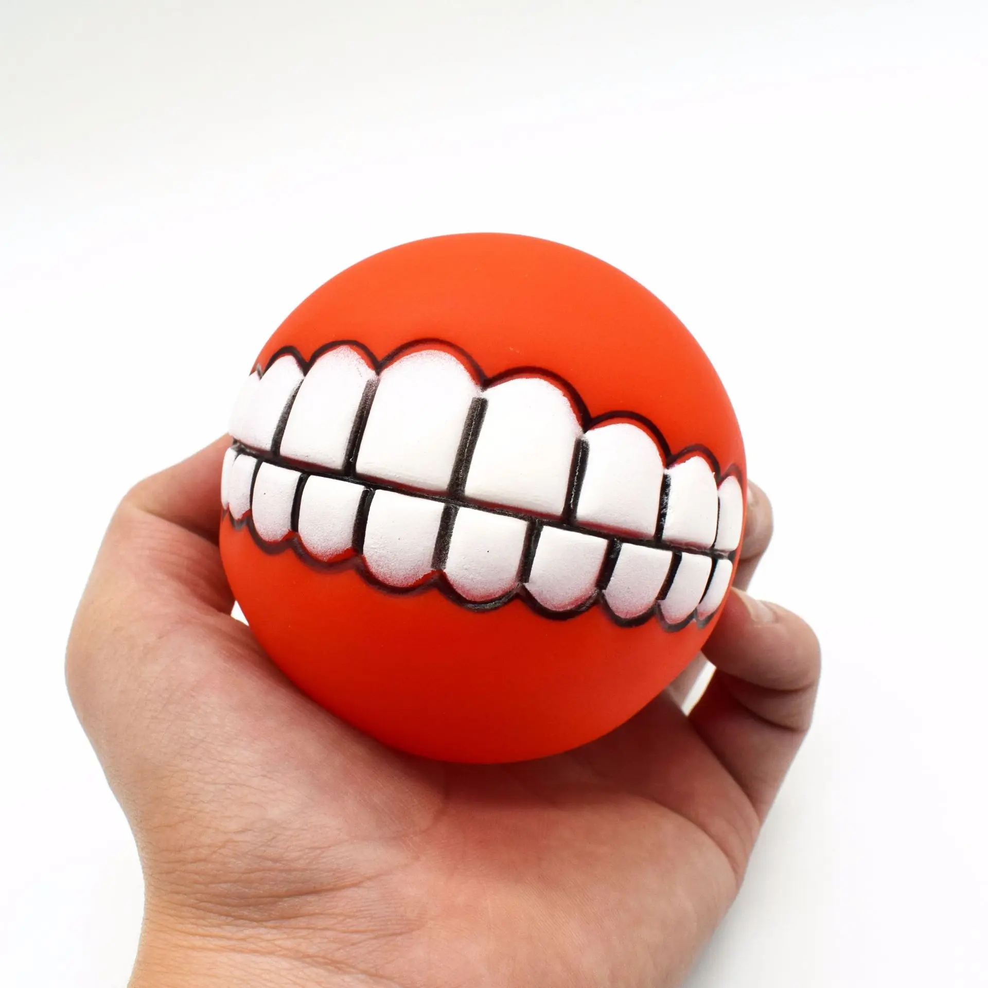 Pet Dog Ball Teeth Fun Trick Toy Pet Dog Silicone Toy Chewing Toy Teeth Cleaning Squeak Toy Dog Training Interactive Pet Toy