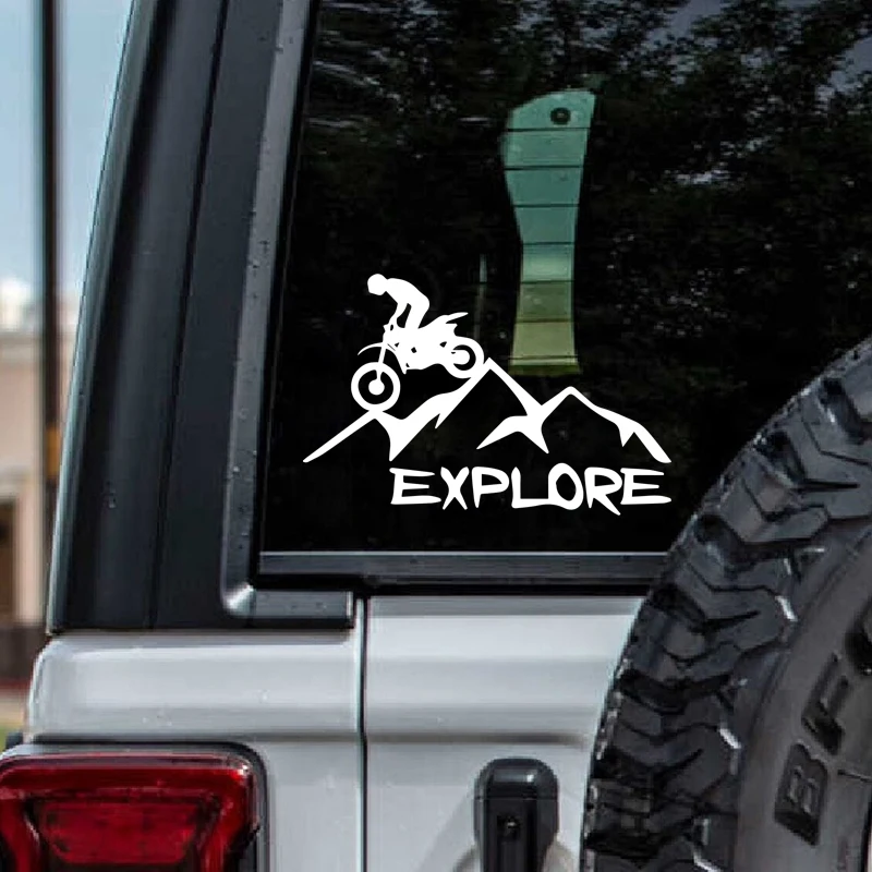 HungMieh Motorcycle Sticker Adventure Explore Mountain Car Decal Moto Auto Stickers Funny JDM Vinyl On Car Styling 16.5*10.8cm