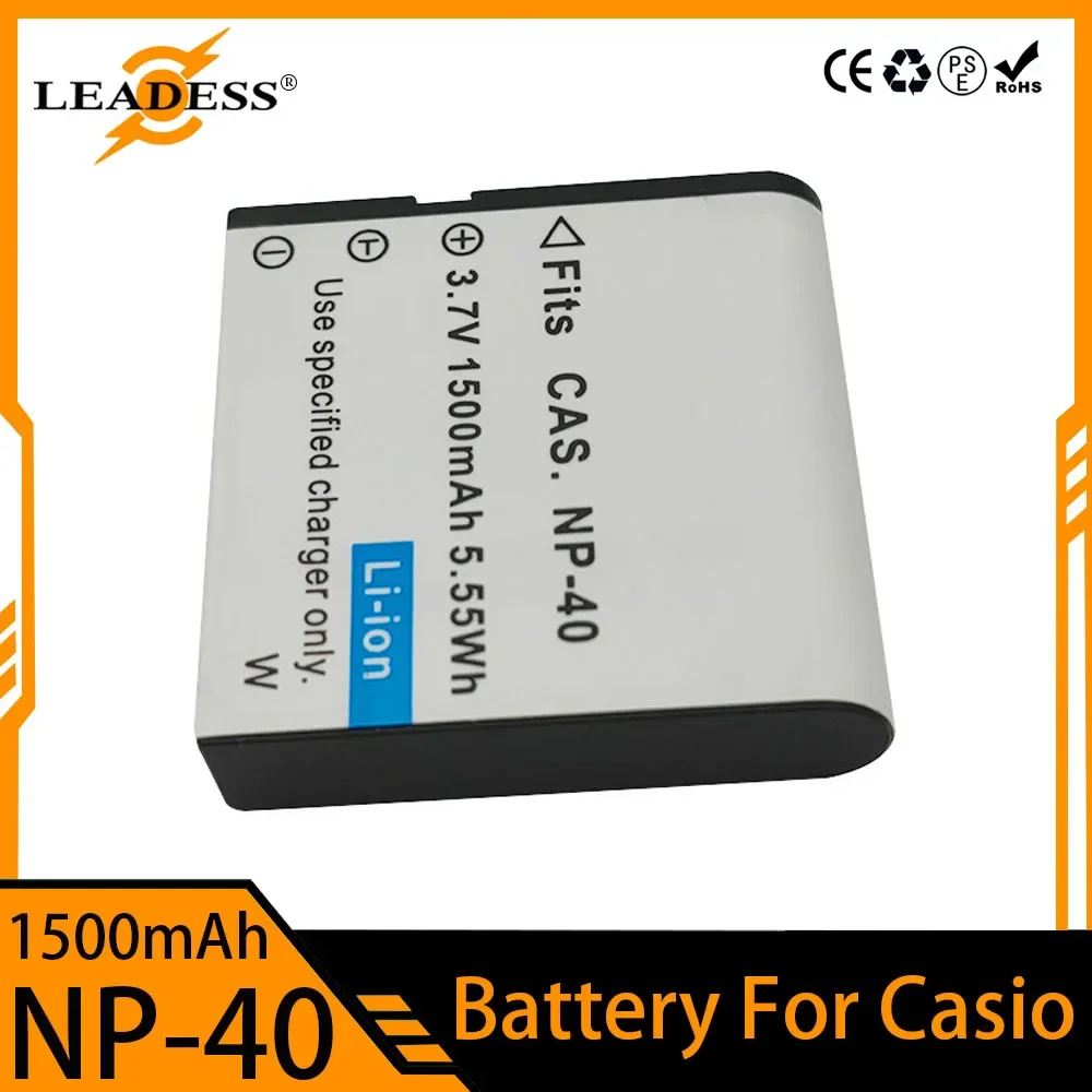 1500mAh NP-40 NP40 CNP-40 Battery for Casio Exilim EX-Z600 EX-Z750 Z1000 Z1050 Z1080 FC100 FC150 P505 P600 P700 Camera Batteries