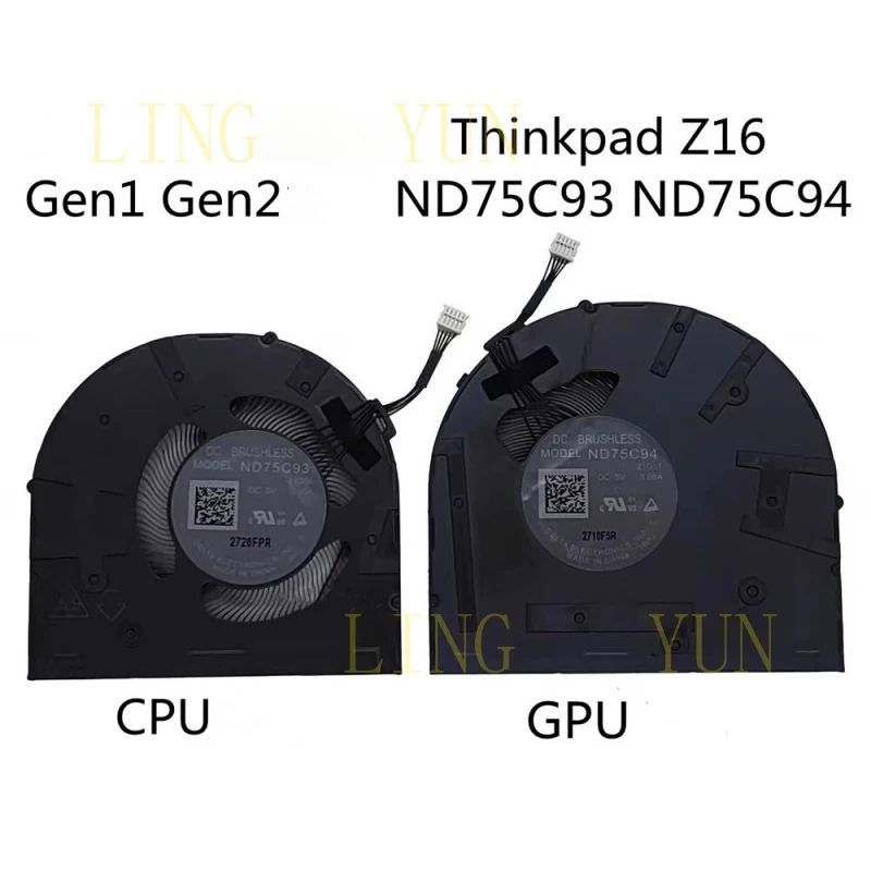 

Новый вентилятор охлаждения процессора и графического процессора для Lenovo Thinkpad Z16 Gen 1 Gen 2 ND75C94 DC5V 0.5A