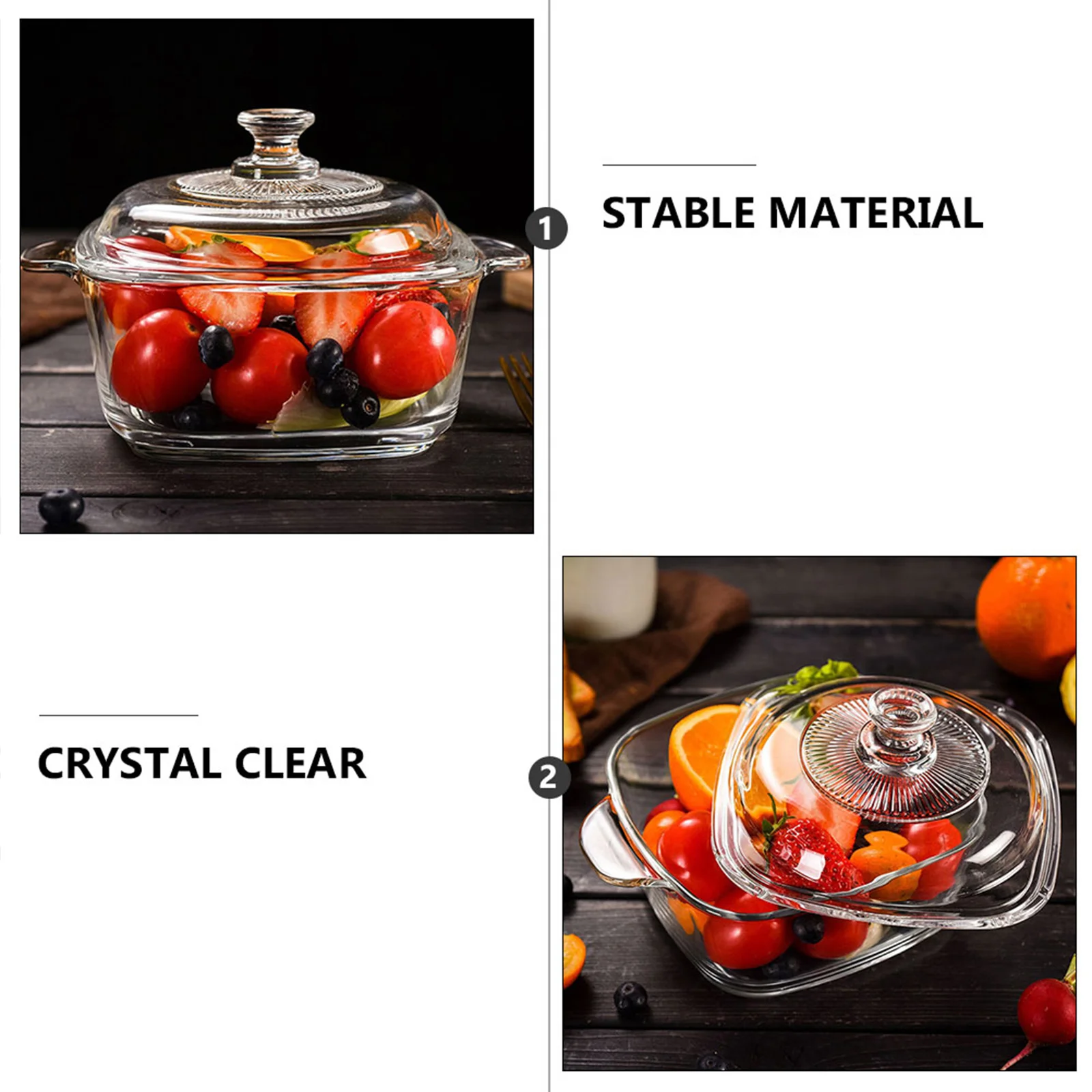 وعاء زجاجي شفاف للمشروبات الباردة والحلويات والبارفيهات والثلاجة يستخدم وعاء زجاجي وأدوات المائدة وأوعية تخزين الحساء #1