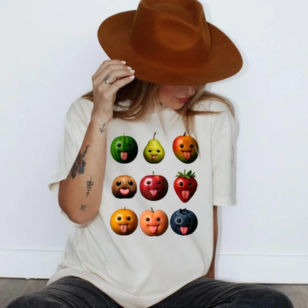 

Забавная футболка с принтом Silly AI Fruit Gen Z Meme BrainRot Humor Unisex Tee Tongue Out Ai Fruits Забавная рубашка для мужчин и женщин Уличная одежда