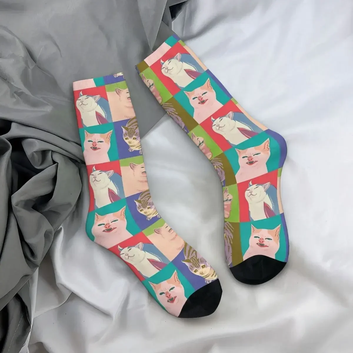 Vier Meme Katzen der Apokalypse Socken Harajuku super weiche Strümpfe die ganze Saison über Socken für das Geburtstags geschenk der Frau