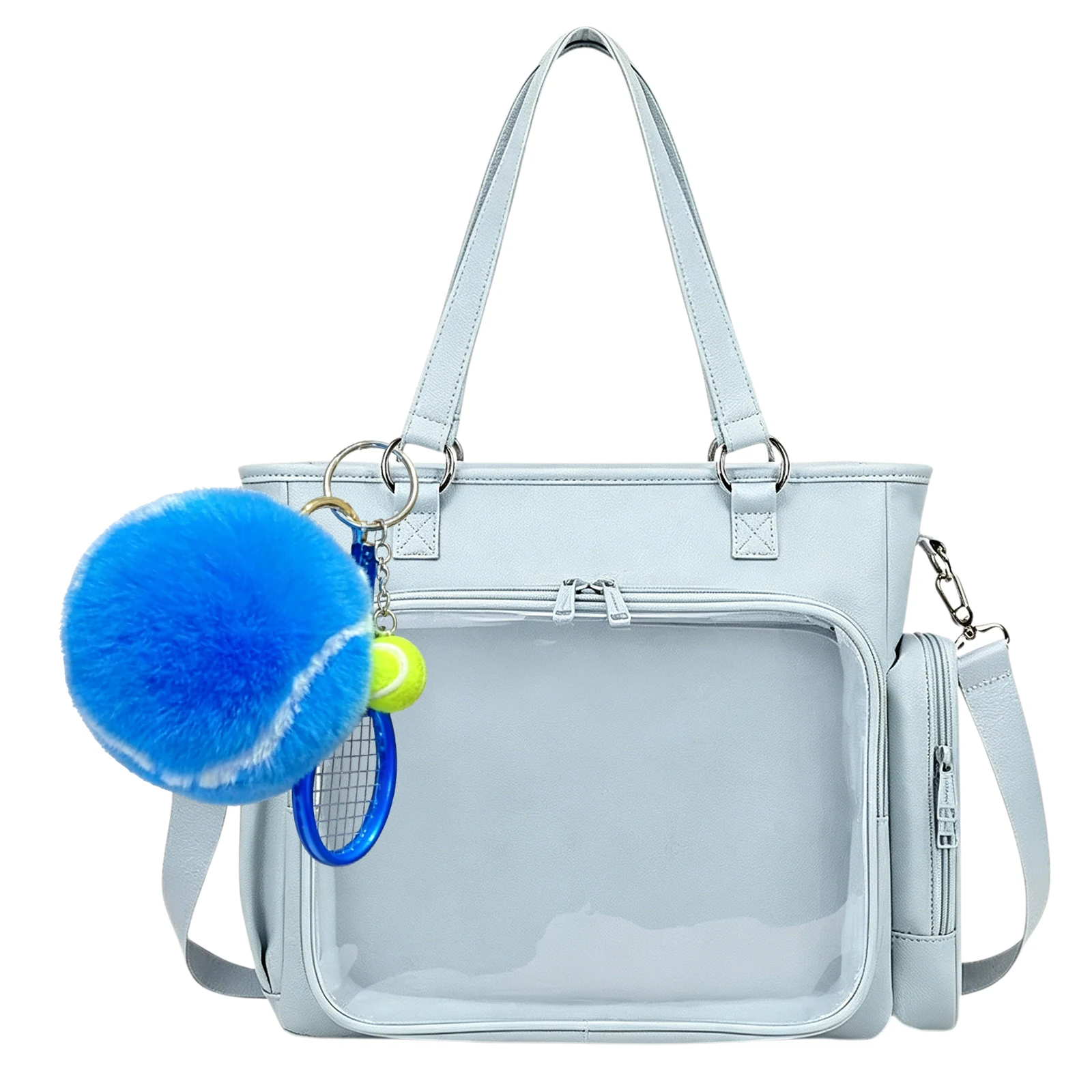 DIY Tennis Fur Key Chain Multi-Purpose Cartoon Ball School Bag Pendant Lovely Bookbag Key Ring Sports Player Jewelry Accessories