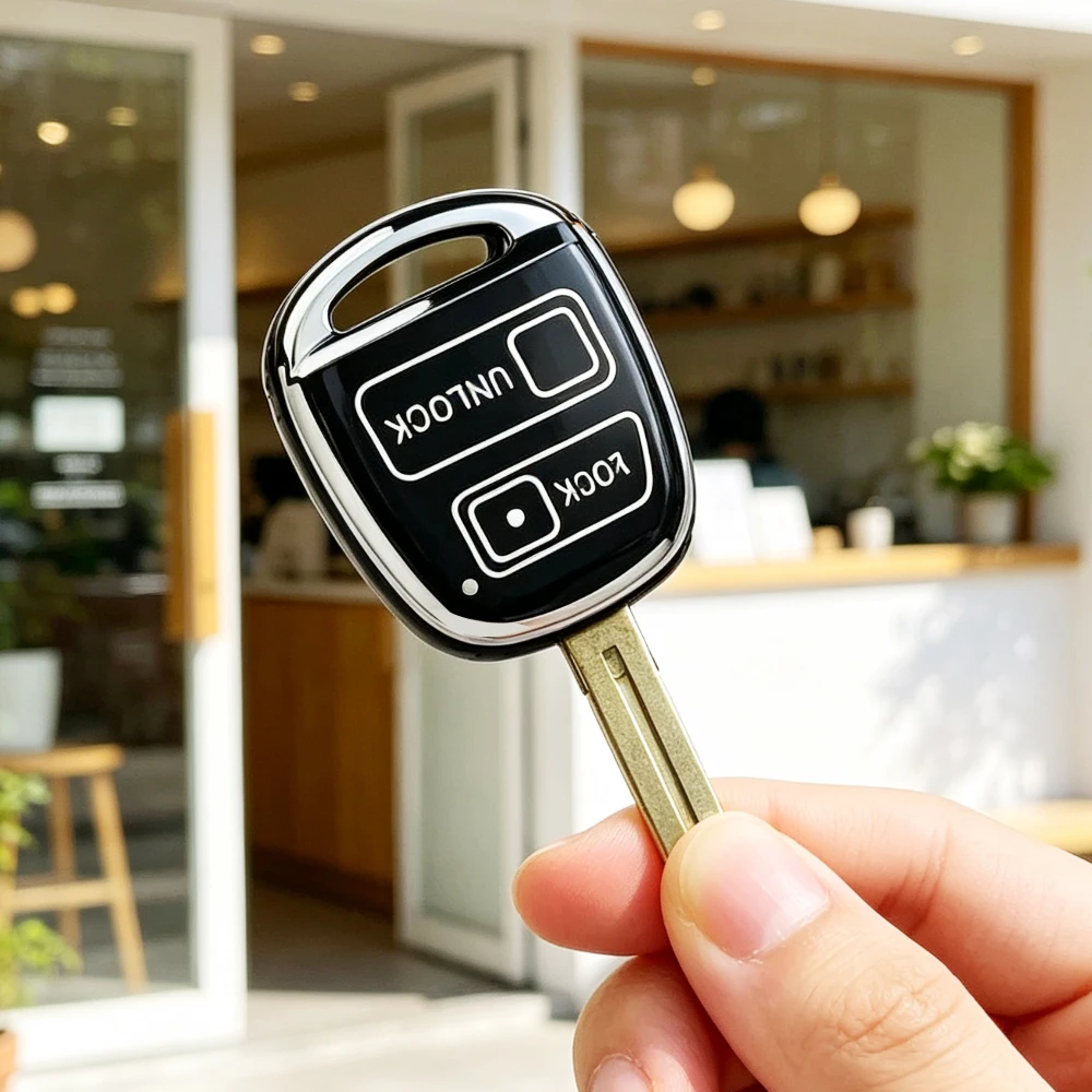 2 Buttons Car Remote Key Shell Case For Toyota RAV4 Yaris Prado Corolla Land Cruiser Previa Auto Key Cover Keychain