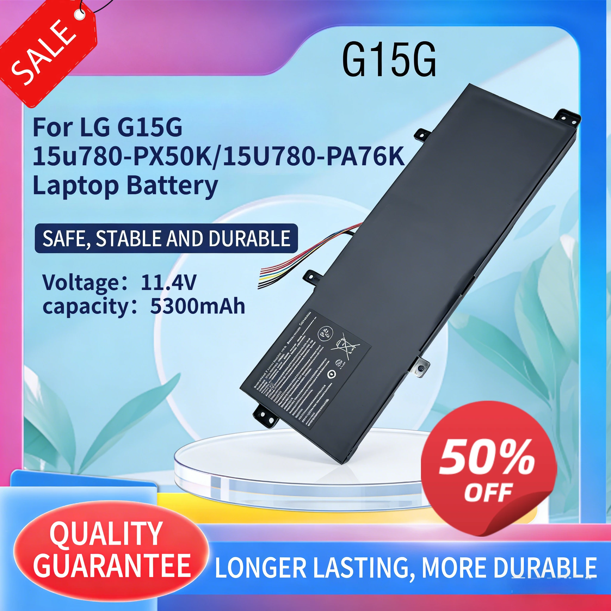 5300mAh 11.4V Compatible with LG G15G 15u780-PX50K/15U780-PA76K Laptop Battery
