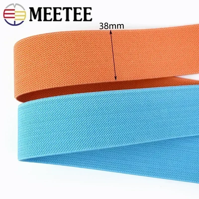 2Meters Meetee 25-40mm Sewing Elastic Band for Binding Clothes Rubber Bands Trousers Belt Stretch Fabric Tapes DIY Accessories