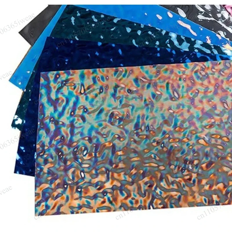 Mall display ceiling wedding background mirror embossed water texture self-adhesive metal plate mirror decoration facial mask