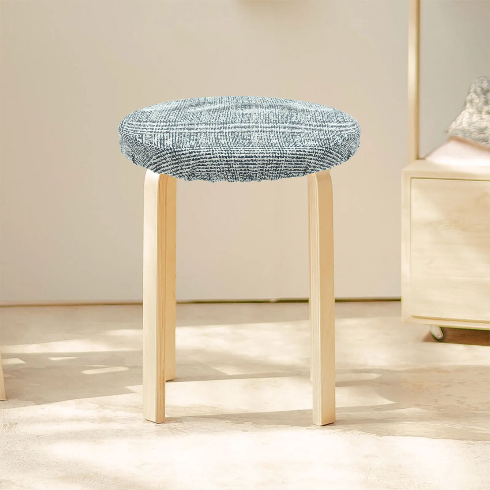 

4pcs Round Stool Bar Seat Covers Polyester Dust Scratch Resistant Easy Clean Machine Washable for Kitchen Dining Room Banquet