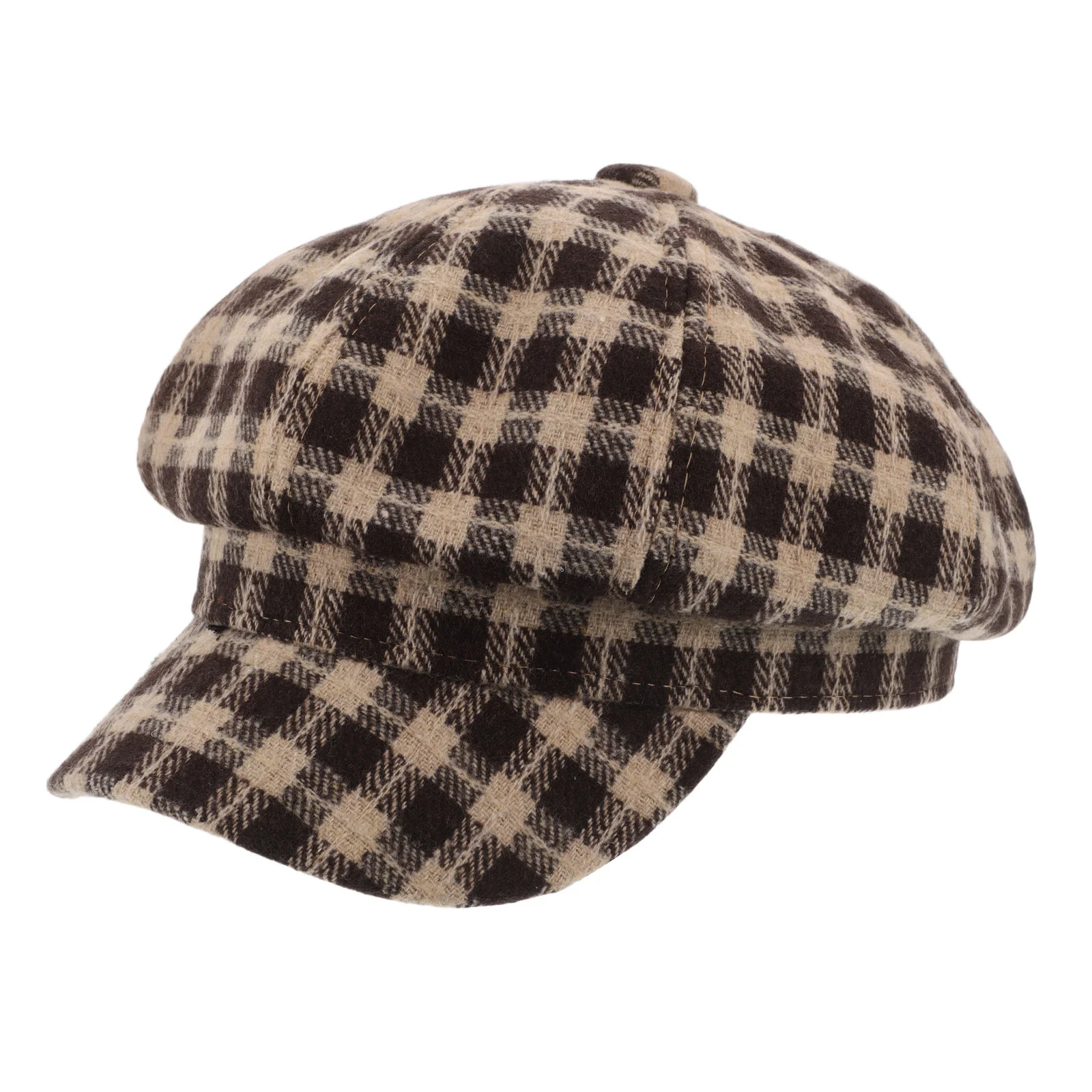 

French Beret Cotton Plaid Newsboy Cap Adjustable Size Artist Hat Classic French Beanie Cap for Painting