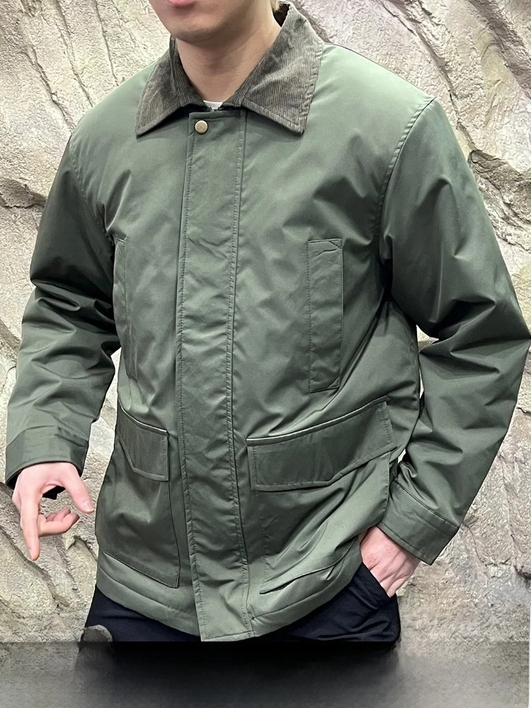 

Теплая хлопковая мужская джинсовая повседневная ветрозащитная уютная парка Long Sve Stand Fit Youth Faion Basic Mass Market