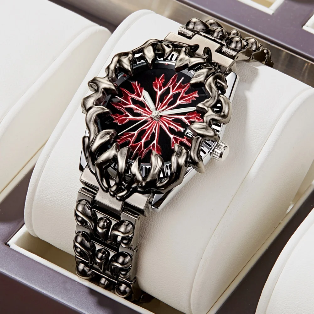 New Men's Watches Alabaster Claw Cracking Flame Y2K Waterproof Quartz Wristwatches Date Calendar Relogio Masculino Drop Shipping