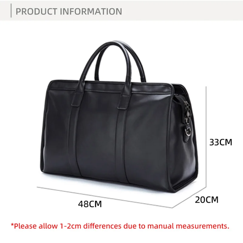 Travel Bag Tote Men Bags Handbag Crossbody PU Leather Business Shoulder Leisure Women 15 Inch PC Waterproof Large Capacity Y43A