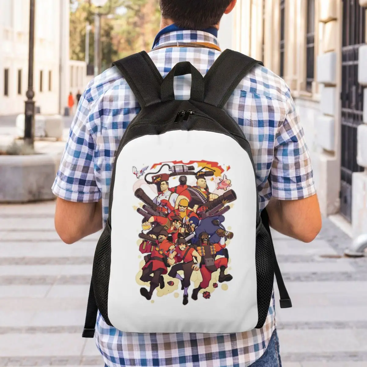 Team Fortress 2 Backpack Student Boys Girls BookBag School Bag Laptop Shoulder Bags