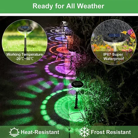 

Garden Lights Solar LED Light Outdoor Waterproof RGB Color Changing Pathway Lawn Solar Lamp for Garden Decor Landscape Lighting