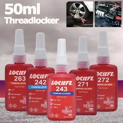 50ML Threadlocker 222 242 243 262 263 271 272 277 colla per cuscinetti adesiva a vite agente di bloccaggio del filo a polimerizzazione rapida colla a vite