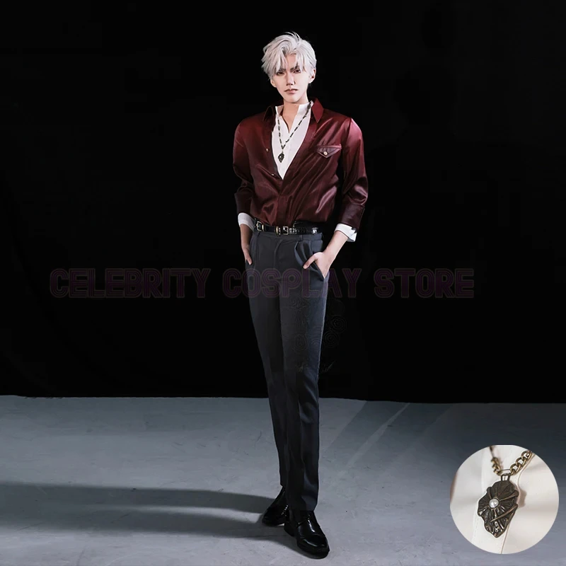 New Game Love and Deepspace Sylus Cosplay Costume Men Women Red Shirt Pants Suit Uniform Carnival Halloween Party Clothes Outfit