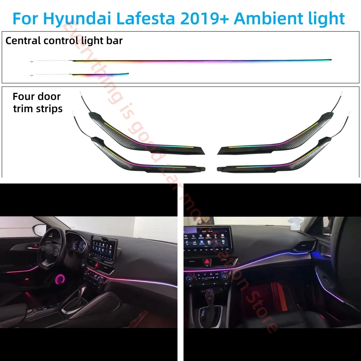 For Hyundai LAFESTA ambient light automotive interior lighting upgrade Auto Parts Special buttons &APP control Atmosphere lamp