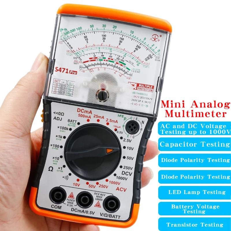 

NJTY S471PRO Mini Analog Multimeter, Universal High-Precision Mechanical Anti-Burn Multimeter