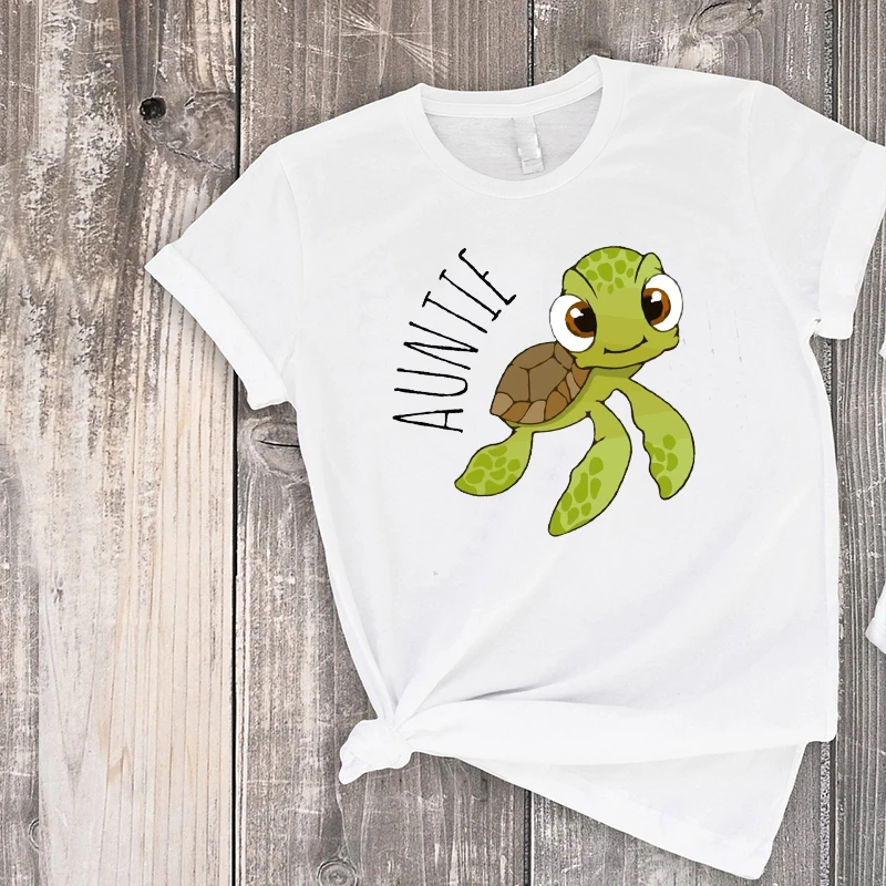 Auntie and Auntie\'s Little Turtle Shirt Gift for Aunt From Niece and Nephew Cute Turtle Matching Shirts Baby Shower Tee Gifts